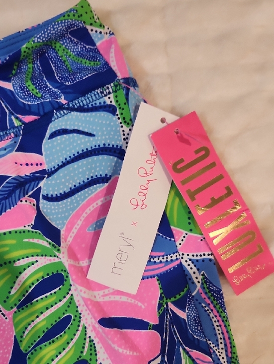 Lilly Pulitzer Tropical Print Mini Skirt in Navy, Pink & Green - Picture 3 of 5